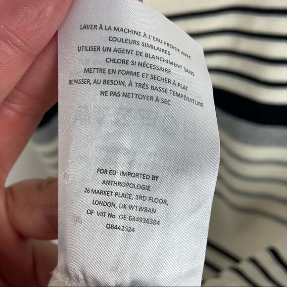 Anthropologie Gradient Strip High Low Tunic Top Short Sleeve Deletta Size Small - Picture 6 of 8